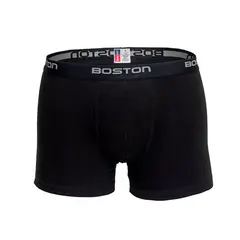 BOSTON - Bóxer Corto Elástico Visible Negro