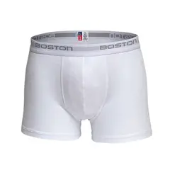 BOSTON - Bóxer Corto Elástico Visible Blanco