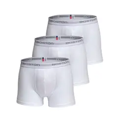 BOSTON - Pack x3 Bóxer Corto Blanco