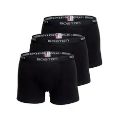 BOSTON - Pack X3 Bóxers 742 Negro-Algodón-Deportivo