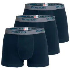 BOSTON - Pack x3 Bóxer Corto Azul Acero