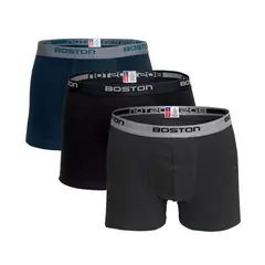 BOSTON - Pack X3 Bóxer Corto Multicolor Algodón