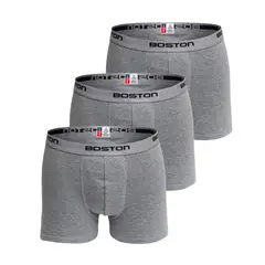 BOSTON - Pack x3 Bóxer Corto Plomo Claro