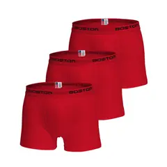 BOSTON - Pack x3 Bóxer Corto Rojo