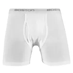 BOSTON - Bóxer Largo Elástico Visible Blanco