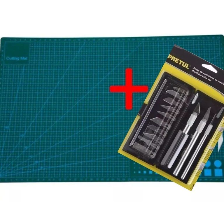 Plancha Tabla Corte A1 60x90 Cm Más Cutter Bisturi 13 Pzas