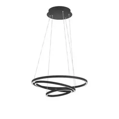 GENERICO - Lampara colgante led de 3 anillos regulables color negro