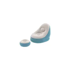 BESTWAY - - sofá sillón inflable con posa pies puff inflable-CELESTE