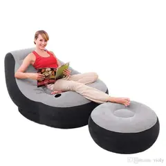 INTEX - Sofá Sillón Inflable Posa Pies Posa Vasos Puff