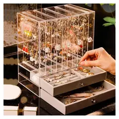 GENERICO - Organizador de joyas aretes collares con divisiones exhibidor