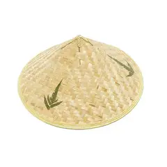 GENERICO - Sombrero de paja oriental cónico tradicional