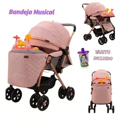 BABY HAPPY - Coche para Bebe Super Acolchado Rosa