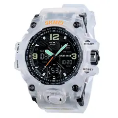 SKMEI - Reloj Ice 1155B Hibrido Multifunción Militar - Blanco