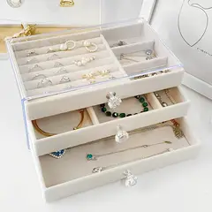 OEM - Organizador Acrílico para Joyas, Joyero Transparente con 3 Cajones