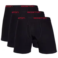 BOSTON - Pack x3 Bóxer Largo Azul Marino