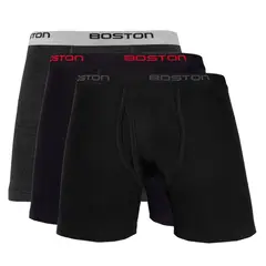 BOSTON - Pack X3 Bóxer Largos Multicolor Algodón
