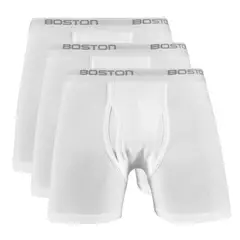 BOSTON - Pack x3 Bóxer Largo Blanco
