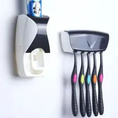 GENERICO - Dispensador De Pasta Dental 2 en 1 + Porta Cepillos