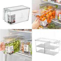 GENERICO - Taper organizador de refrigerador con asa y divisiones