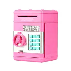 GENERICO - Alcancía caja fuerte electrónica y billetes - rosado