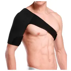ARGYM - Hombrera unilateral Neoprene Negro Ajustable Compresión Hombro Talla L
