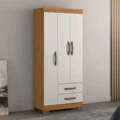 SOPORTEX - Ropero 3 puertas 2 cajones NT 5000 MDP Blanco-Ceniza