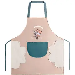MINARI - Mandil delantal de cocina impermeable con secador bolsillo beige tigre