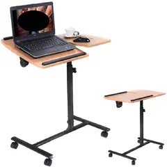 GENERICO - Mesa ajustable con ruedas y porta mouse para laptop