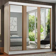 MADESA - Ropero Reno 3 Puertas Corredizas con Espejos