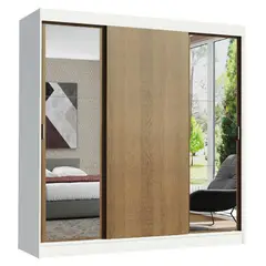 MADESA - Ropero Reno 3 Puertas Corredizas 2 Espejos