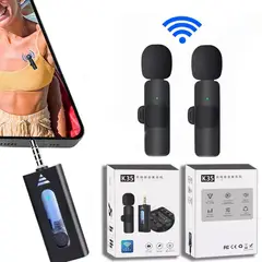 GENERICO - Doble Mini Micrófono Solapa inalámbrico recargable plug 35m android