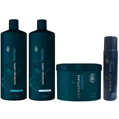 SEBASTIAN - Shampoo 1000ml + Acondicionador + Mascarilla +Mousse Twisted