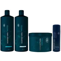 SEBASTIAN - Shampoo 1000ml + Acondicionador + Mascarilla + Crema Twisted