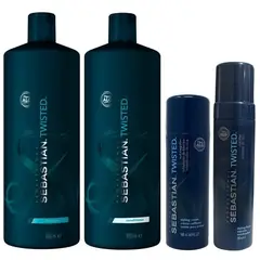 SEBASTIAN - Shampoo 1000ml + Acondicionador + Crema Mousse Twisted