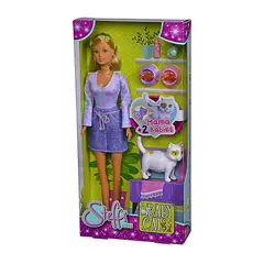 STEFFI LOVE - Juguete Muñeca Cuidado de Gatos + Accesorios