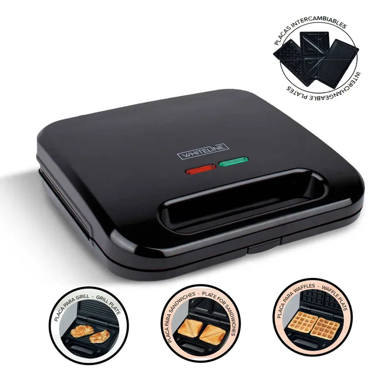 Sandwichera Placas Intercambiables 3 en 1