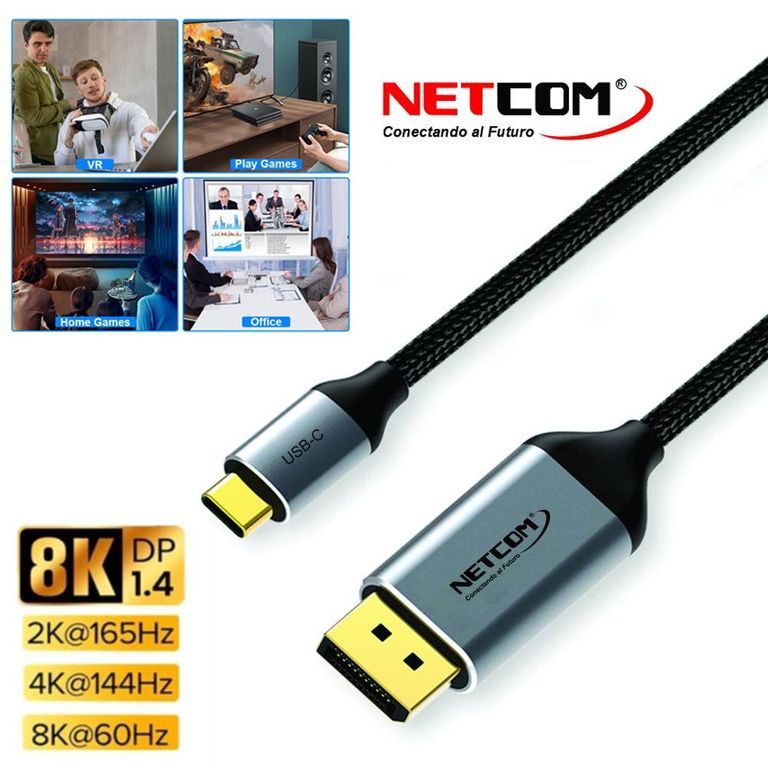 Cable Usb 3.1 C Tipo C a Displayport Pvc Macho 1.8 Metros 8k