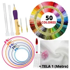 GENERICO - Bastidores Set De Agujas Mágica Bordado 50 Hilos De Bordar