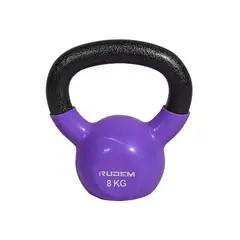 RUDEM FITNESS - Kettlebell pesa rusa recubierta de jebe 8 kg