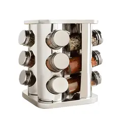 ELMEJORPRECIO - Set De 12 Condimenteros De Acero Inoxidable Modelo Cuadrado