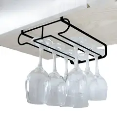 ELMEJORPRECIO - Organizador Colgador De Copas 2 Carriles Negro
