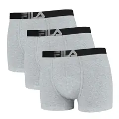 FILA - Pack x3 Bóxer Pretina Ancha Plomo Claro