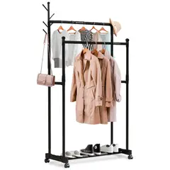 MINARI - Perchero Colgador de Ropa Estante Doble Organizador con Zapatera NG V4 48P