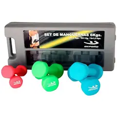 HOLGU - Set De Mancuernas Vinil 6kg Pesas Neopren