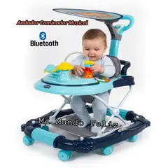 BABY HAPPY - Andador para Bebe Musical Celeste con Guiador