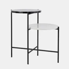DECOR MESAS - Mesa Lateral Dos en Uno Blacki - Mármol