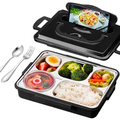 GENERICO - Lonchera táper de comida y alimentos 5 divisiones con asa+cubiertos ng