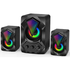 SEISA - Parlantes con Subwoofer Gamer RGB para PC Laptop