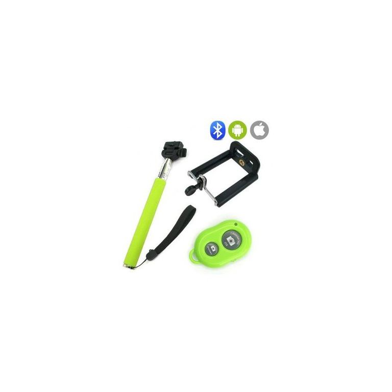 Monopod selfie stick disparador control remoto - verde