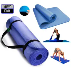 GENERICO - Mat de Yoga Pilates 10 mm Con Elástico Portátil
